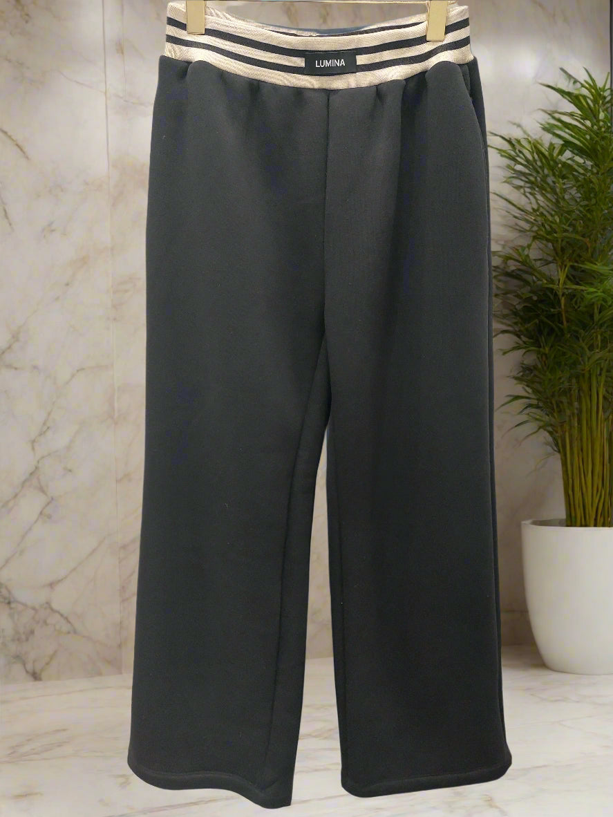 Lumina juodos kelnės su pūkeliu