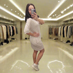 PEPPER Seashell extended sleeves bamboo suknelė moterims