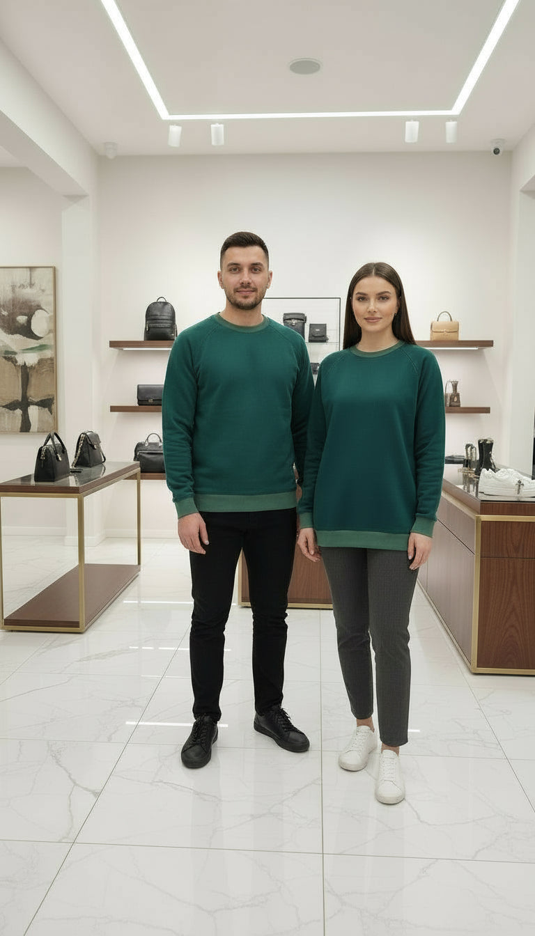 PEPPER UNISEX Opal Green sweatshirt with inscription 