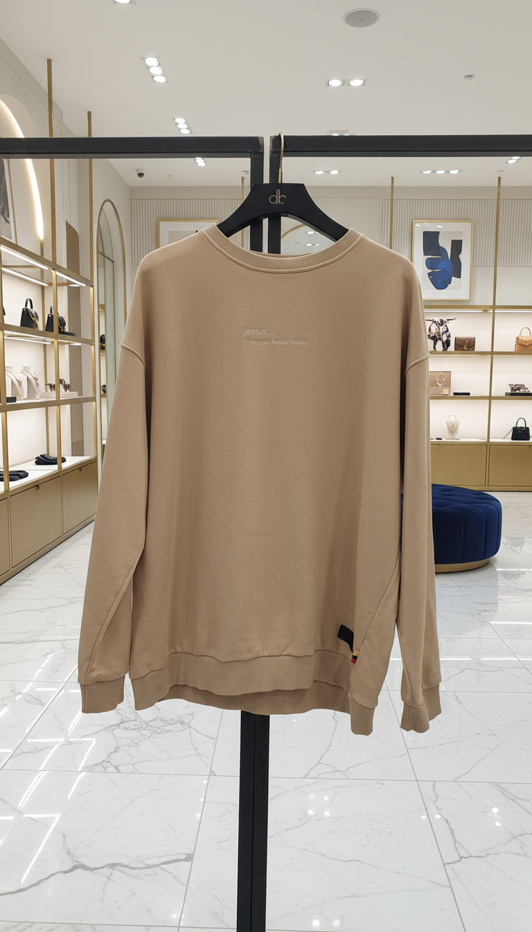 PEPPER 420 UNISEX Dream Light Sand džemperis su užrašu priekyje ir logotipu nugaroje