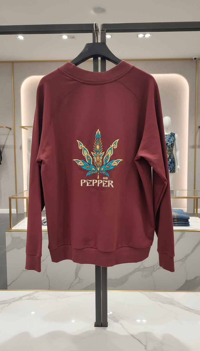 PEPPER UNISEX Dream Burgundy sweater with raglan sleeves 