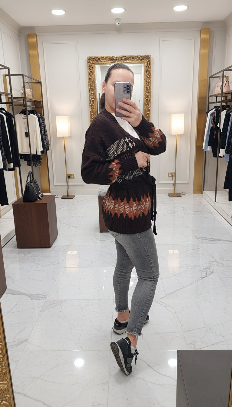 ALTAMIRA belted sweater for women