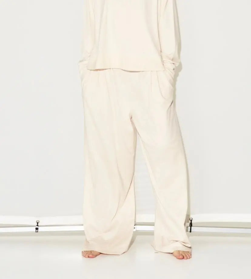 Lumina kreminės laisvalaikio kelnės moterims