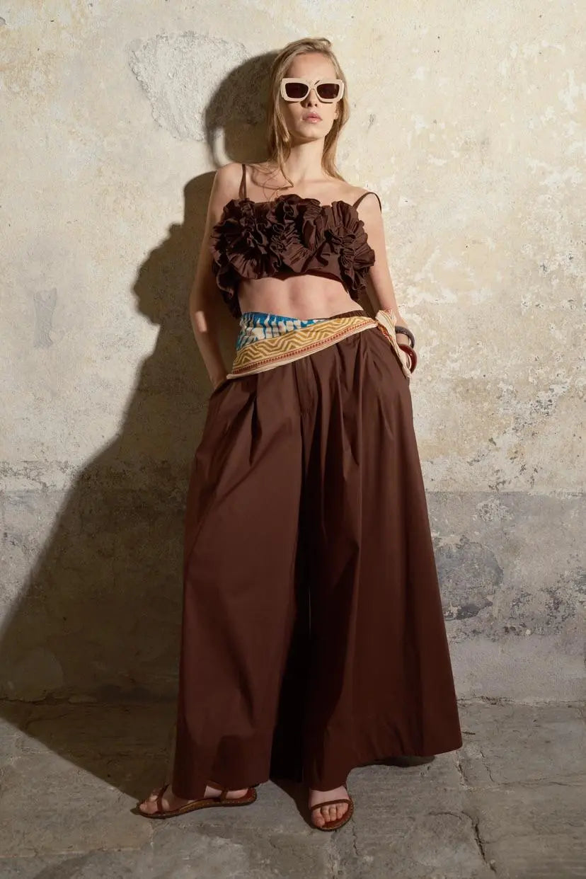 LUMINA rudos kelnės moterims