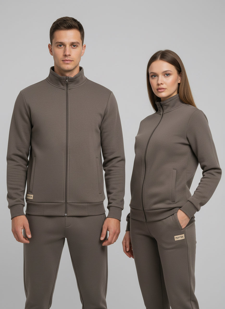 PEPPER UNISEX Comfort Slate džemperis su užtrauktuku