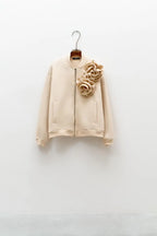 Lumina džemperis su pūkeliu ir užtrauktuku moterims