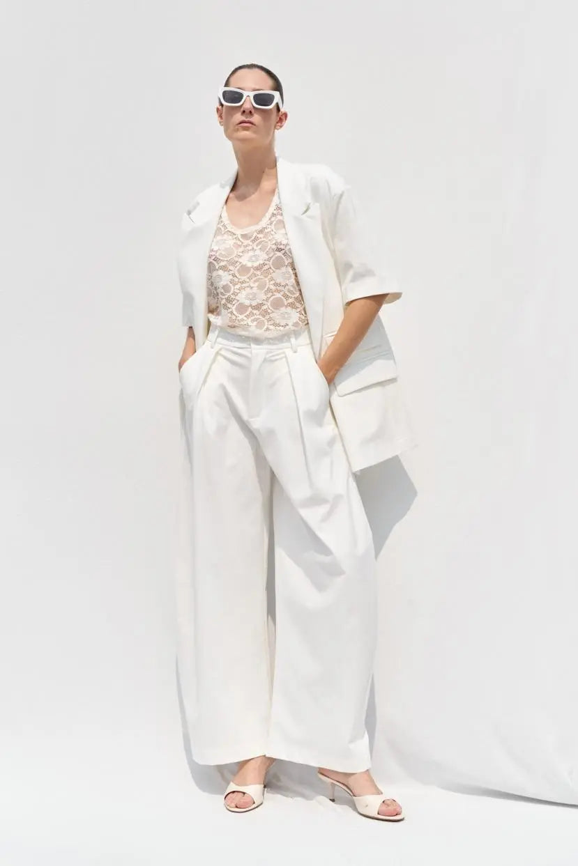 LUMINA baltas laisvalaikio švarkas moterims