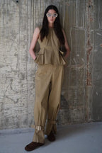 LUMINA beige kelnės moterims