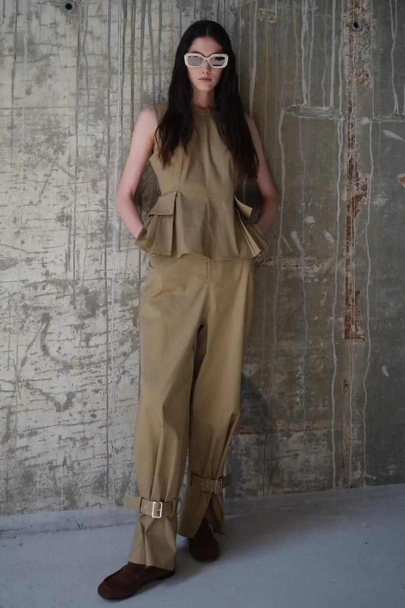 LUMINA beige kelnės moterims