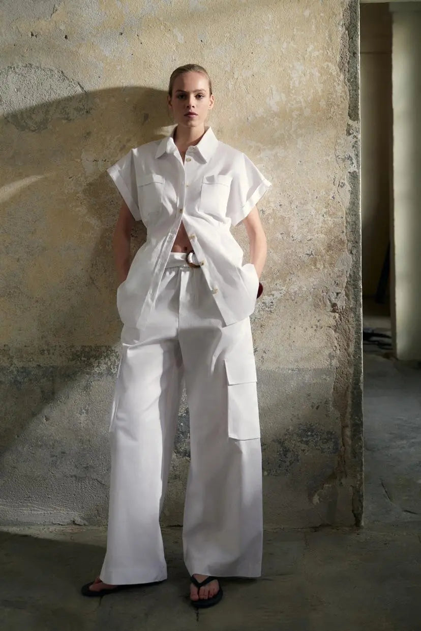 LUMINA balti marškiniai moterims