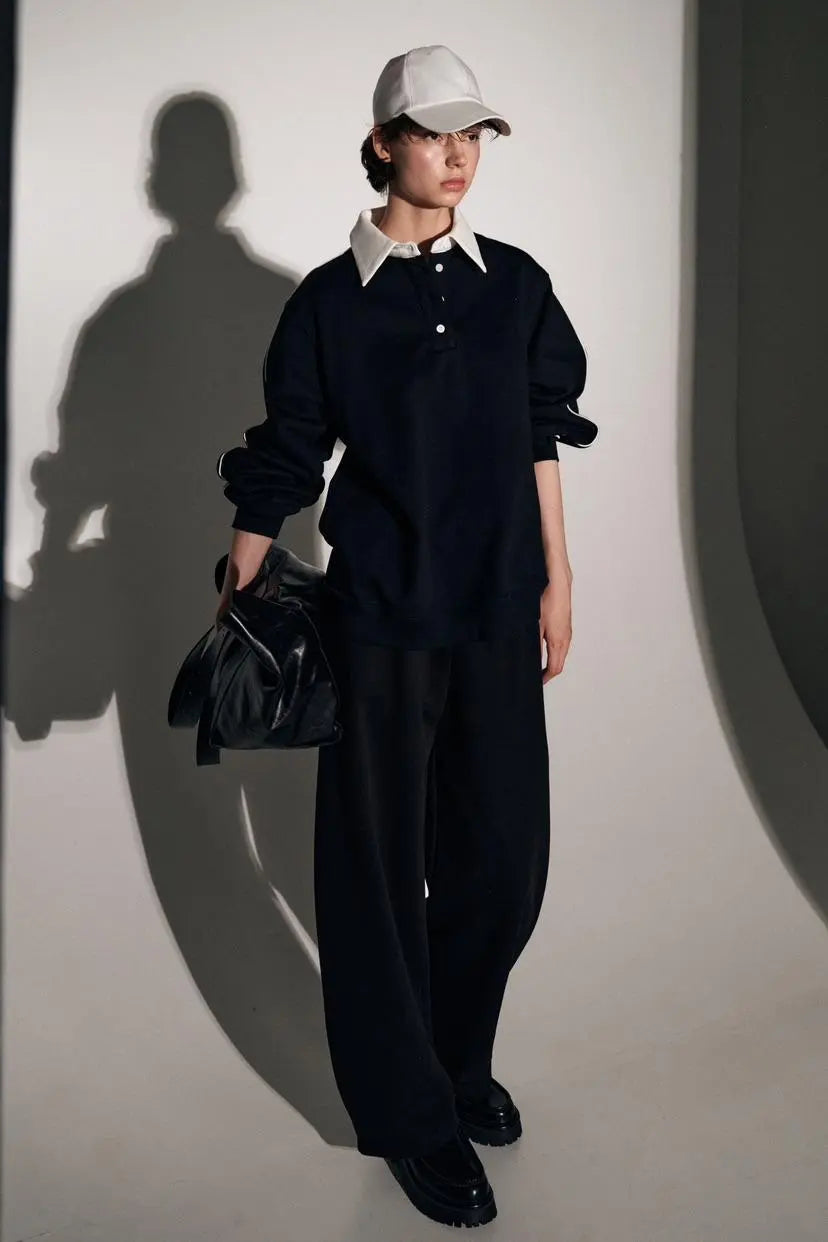 LUMINA juodos laisvalaikio kelnės moterims