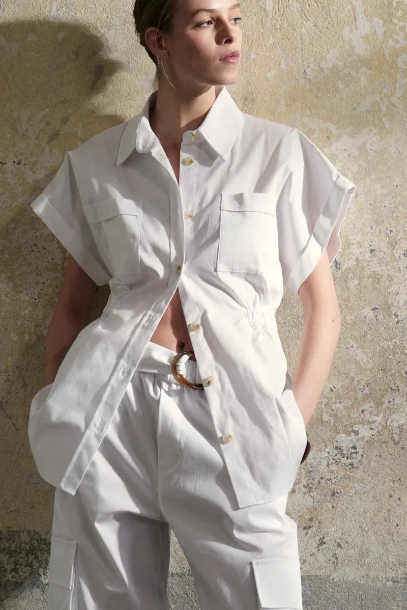 LUMINA balti marškiniai moterims