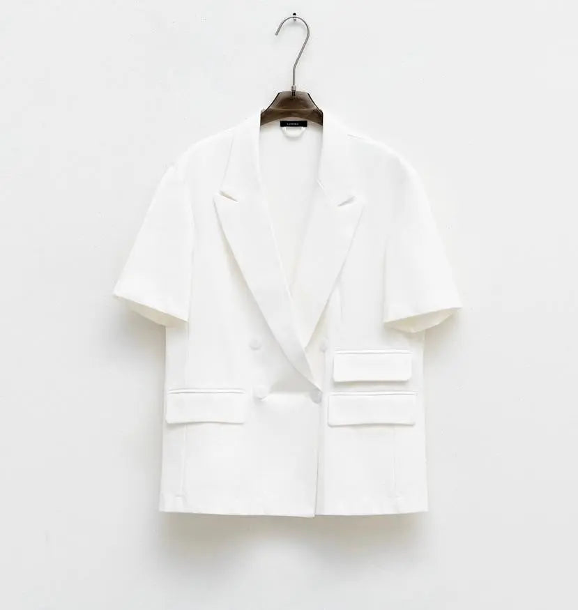 LUMINA baltas laisvalaikio švarkas moterims