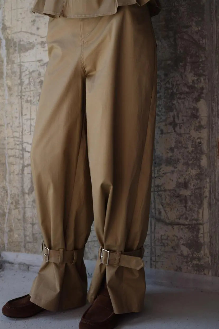 LUMINA beige kelnės moterims