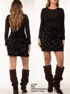 ALTAMIRA juodas sijonas su žvyneliais