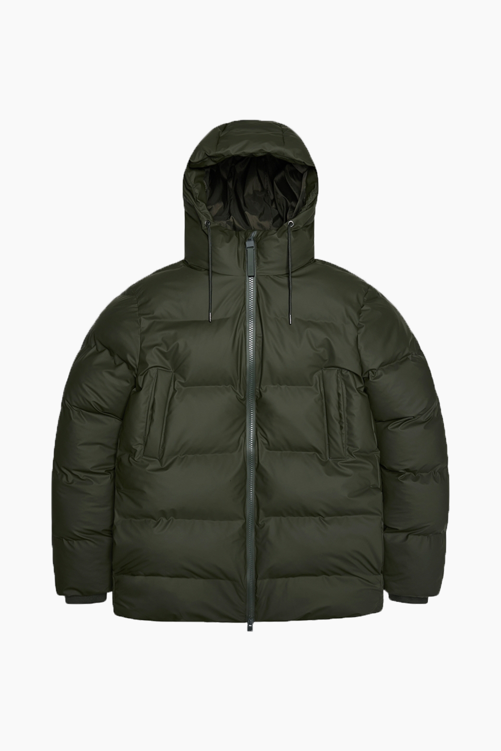 RAINS UNISEX Puffer žalia parka