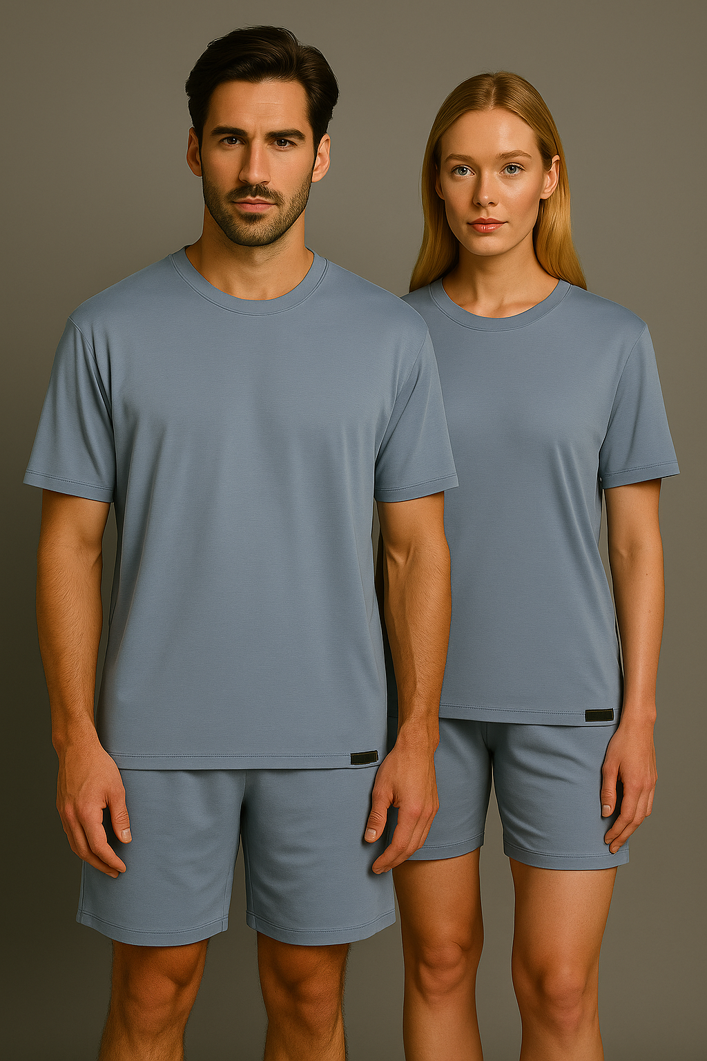 PEPPER UNISEX Daily Fit Blue Fog bamboo marškinėliai