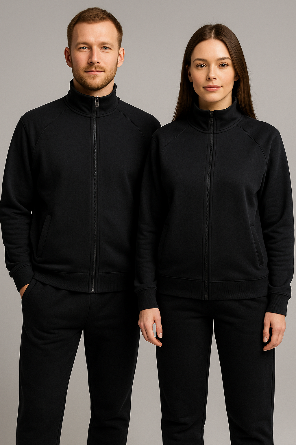 PEPPER UNISEX Comfort Black džemperis su užtrauktuku
