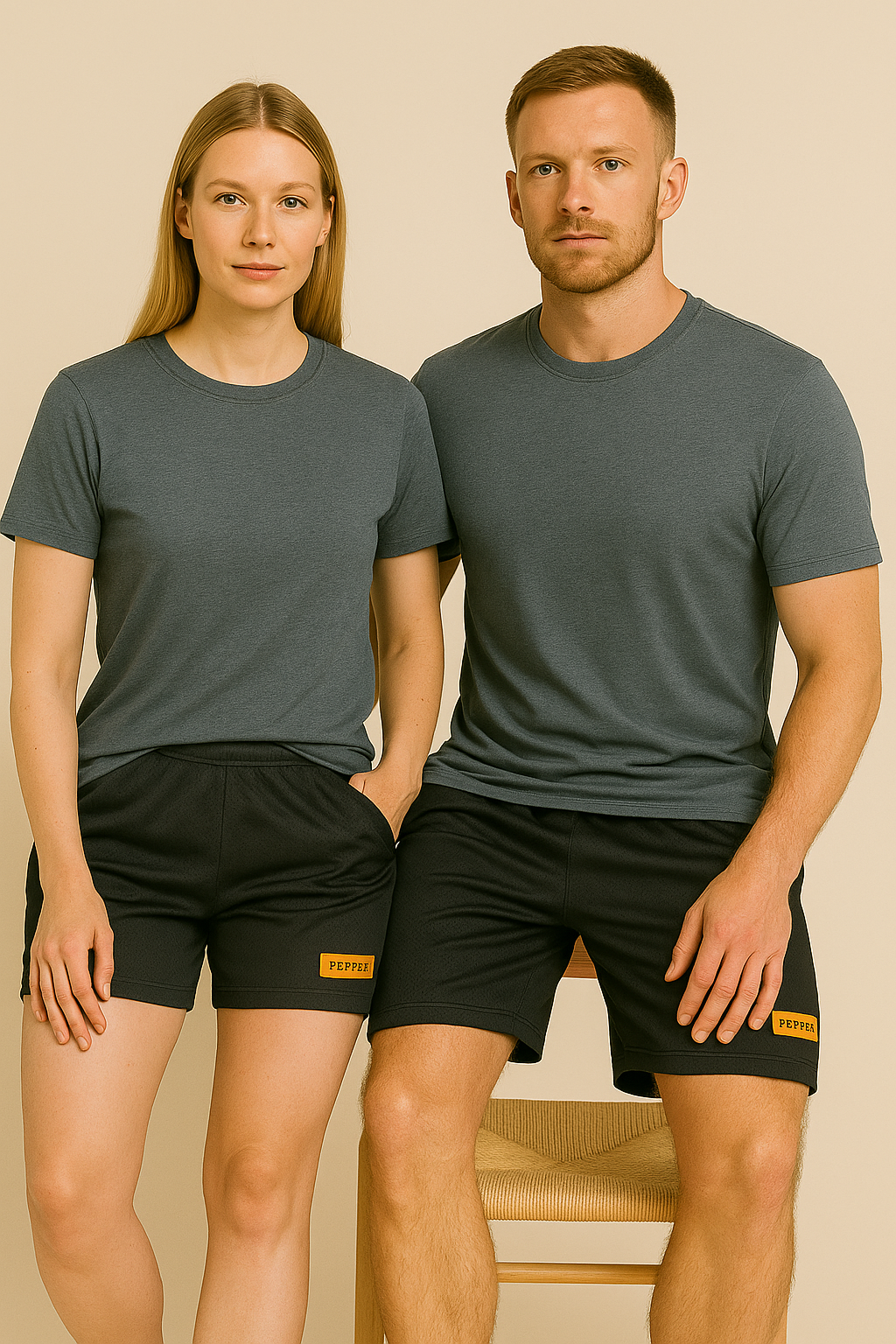 PEPPER UNISEX Active juodi kvepuojantys šortai