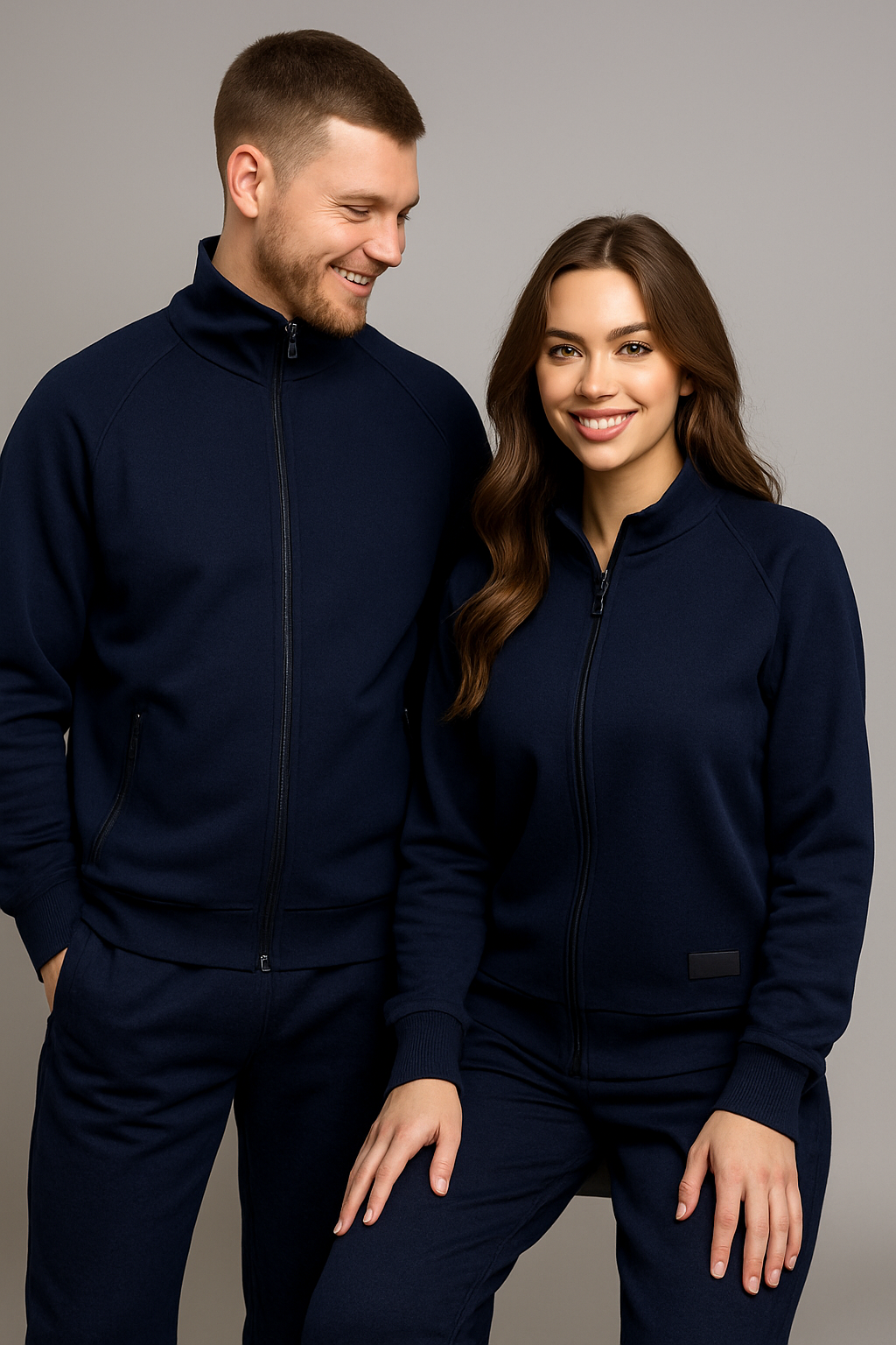 PEPPER UNISEX Comfort Navy džemperis su užtrauktuku