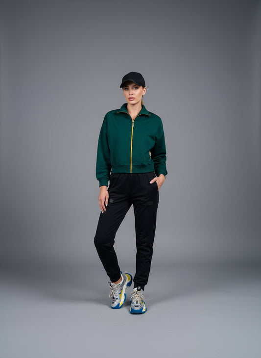 PEPPER sweet Green sweater with zipper for women 