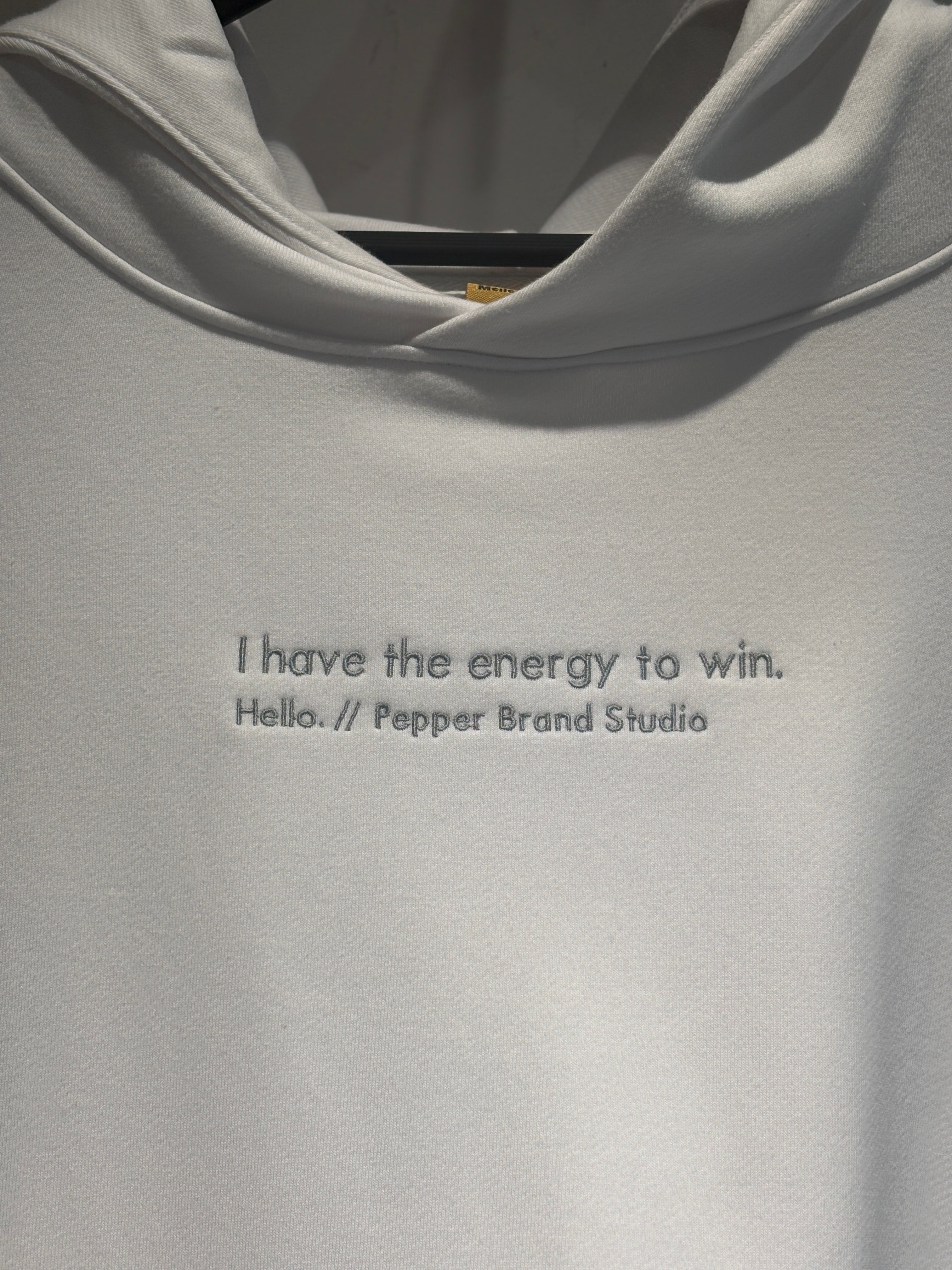 PEPPER 420 UNISEX Oversized Off White One size hoodie with embroidery on the back