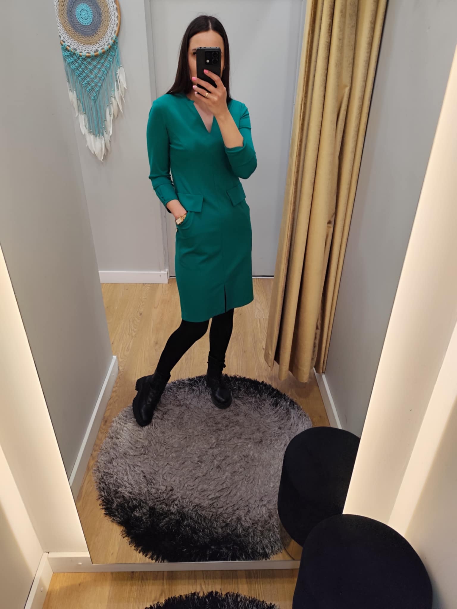 MODERN LINE green dress for women