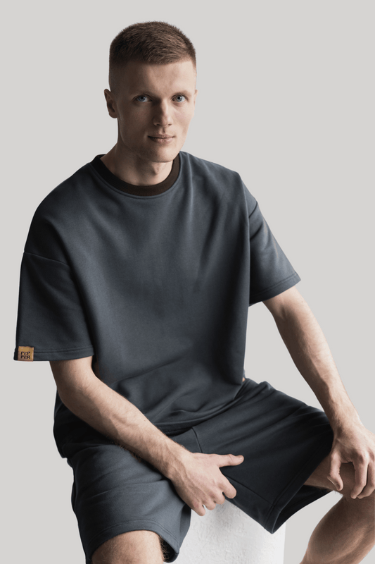 PEPPER UNISEX Space Grey marškinėliai