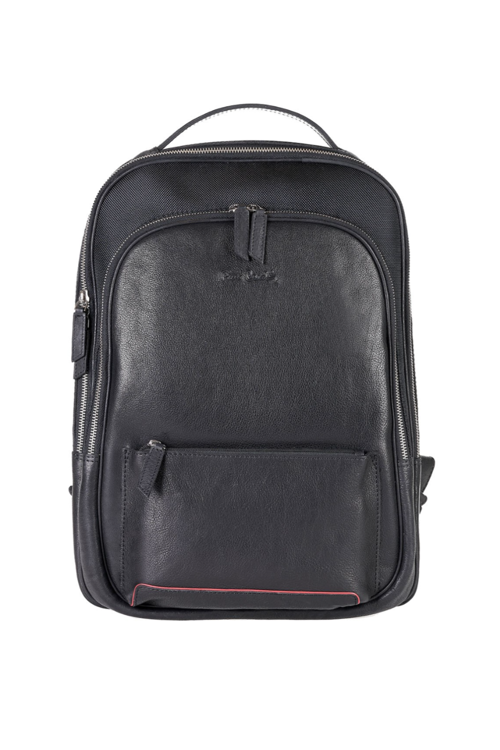 Pierre Cardin black genuine leather backpack for men