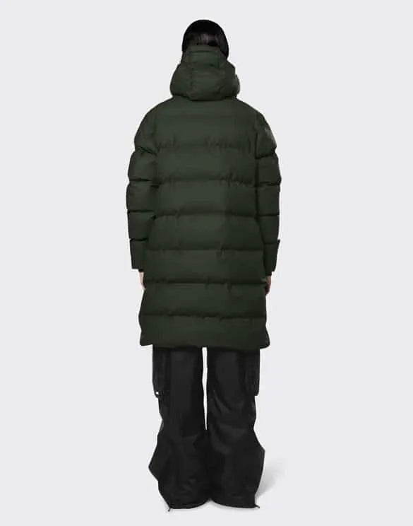 RAINS UNISEX Puffer Green ilga striukė