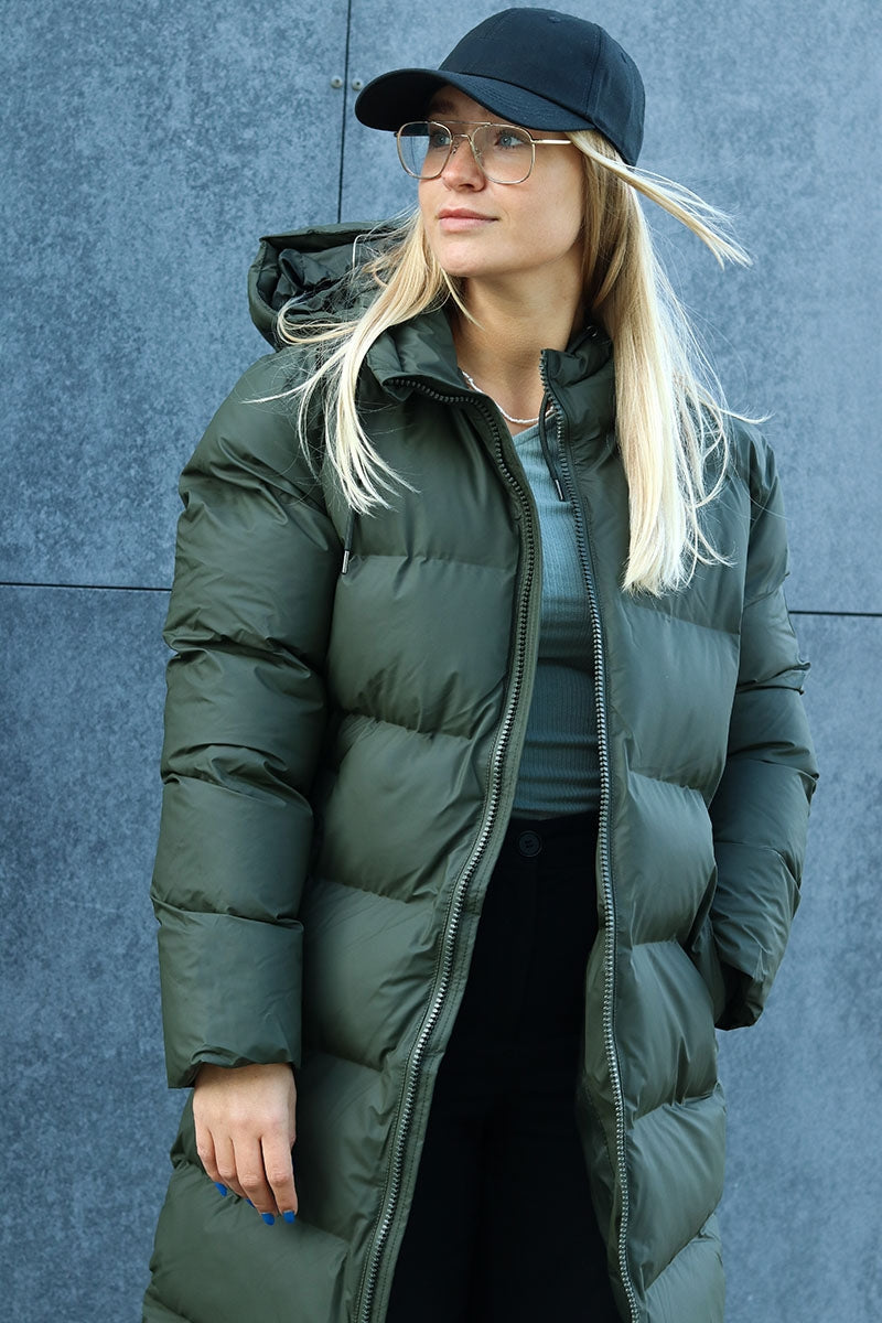 RAINS UNISEX Puffer Green ilga striukė