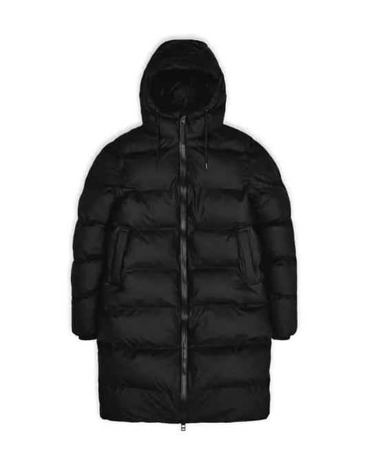 RAINS UNISEX puffer juoda ilga striukė