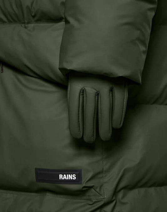 RAINS UNISEX touchscreen žalios pirštinės