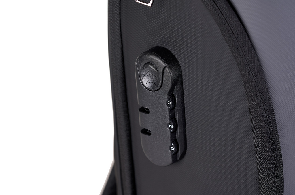 Pierre Cardin black backpack with lock for men