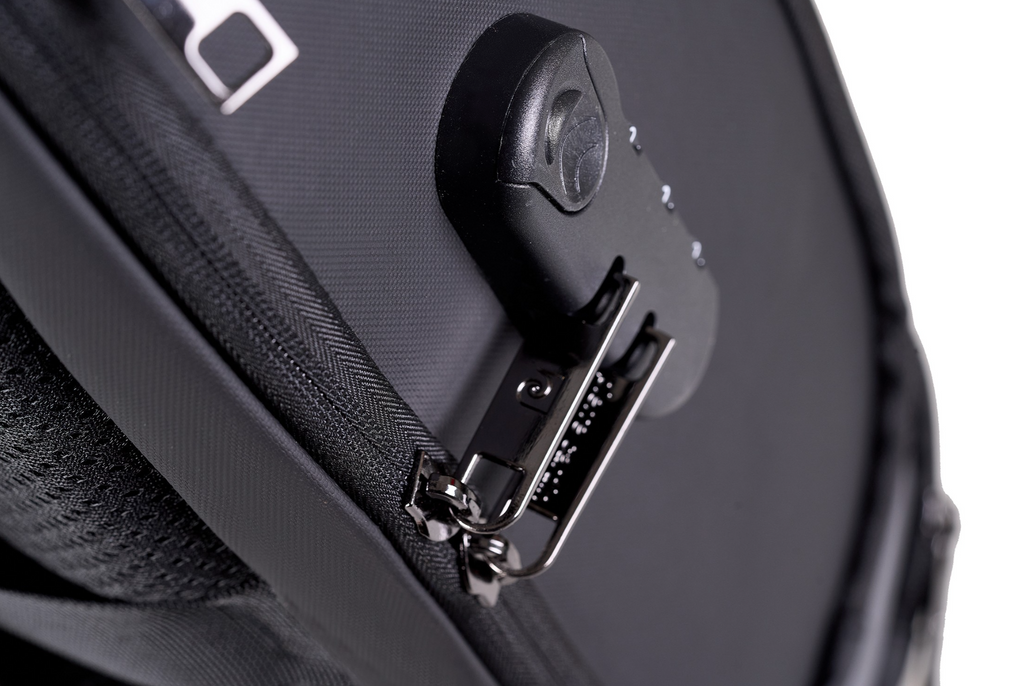 Pierre Cardin black backpack with lock for men