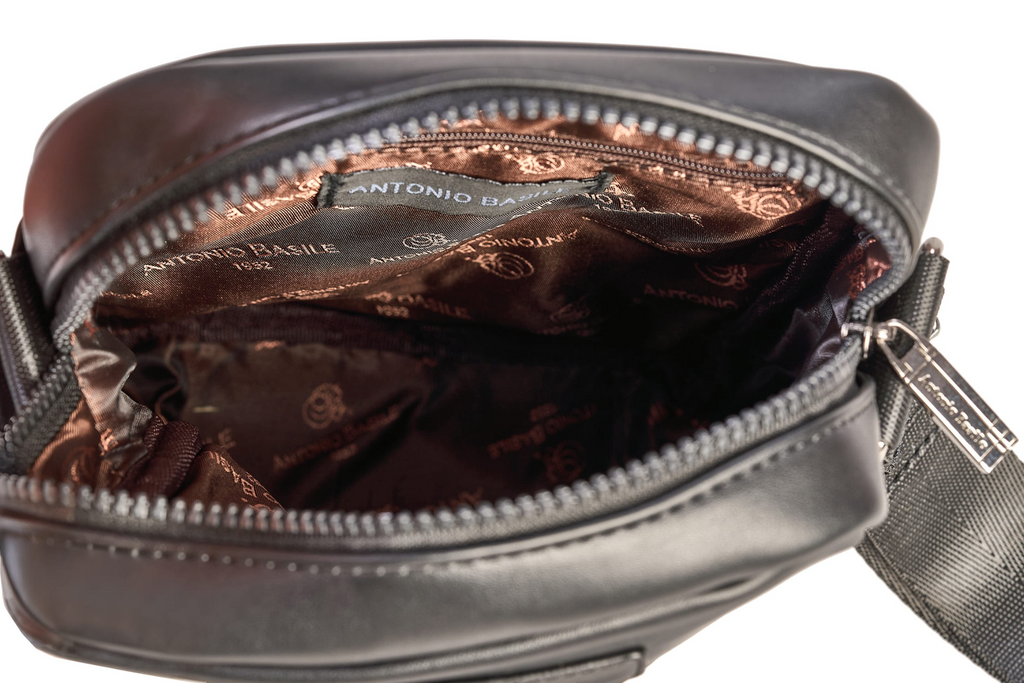 Antonio Basile black eco-leather handbag for men