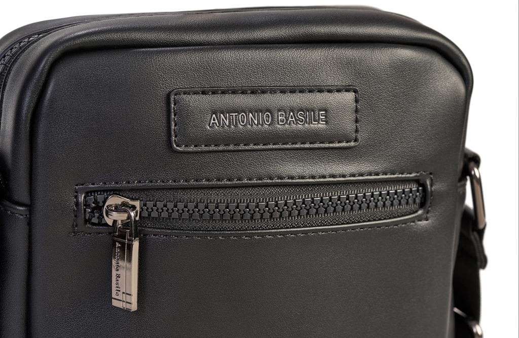 Antonio Basile black eco-leather handbag for men