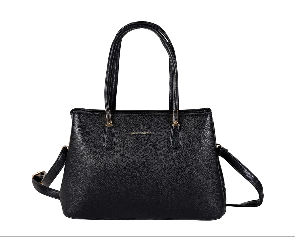 Pierre Cardin eco-leather black shoulder bag for women