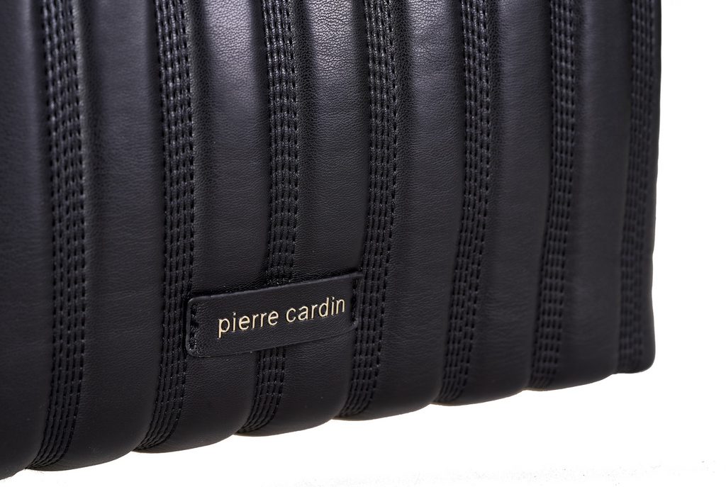 Pierre Cardin eco-leather black shoulder bag for women