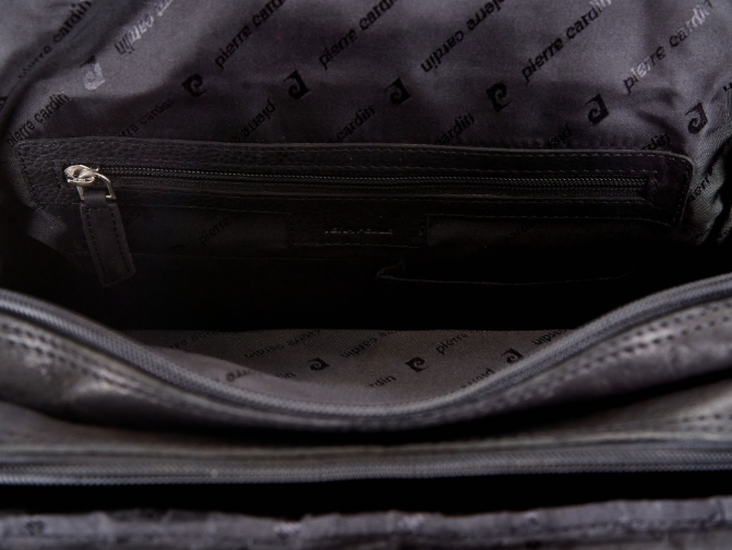 Pierre Cardin black leather backpack