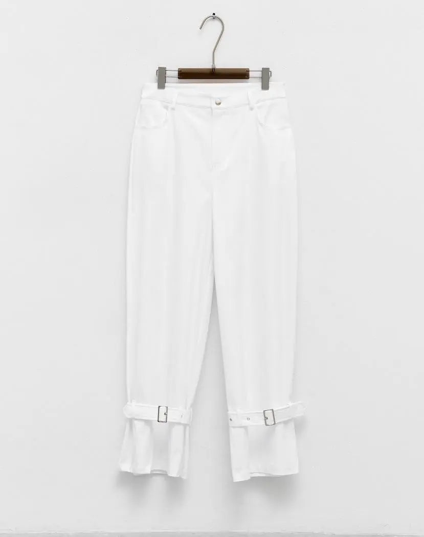 LUMINA baltos kelnės moterims