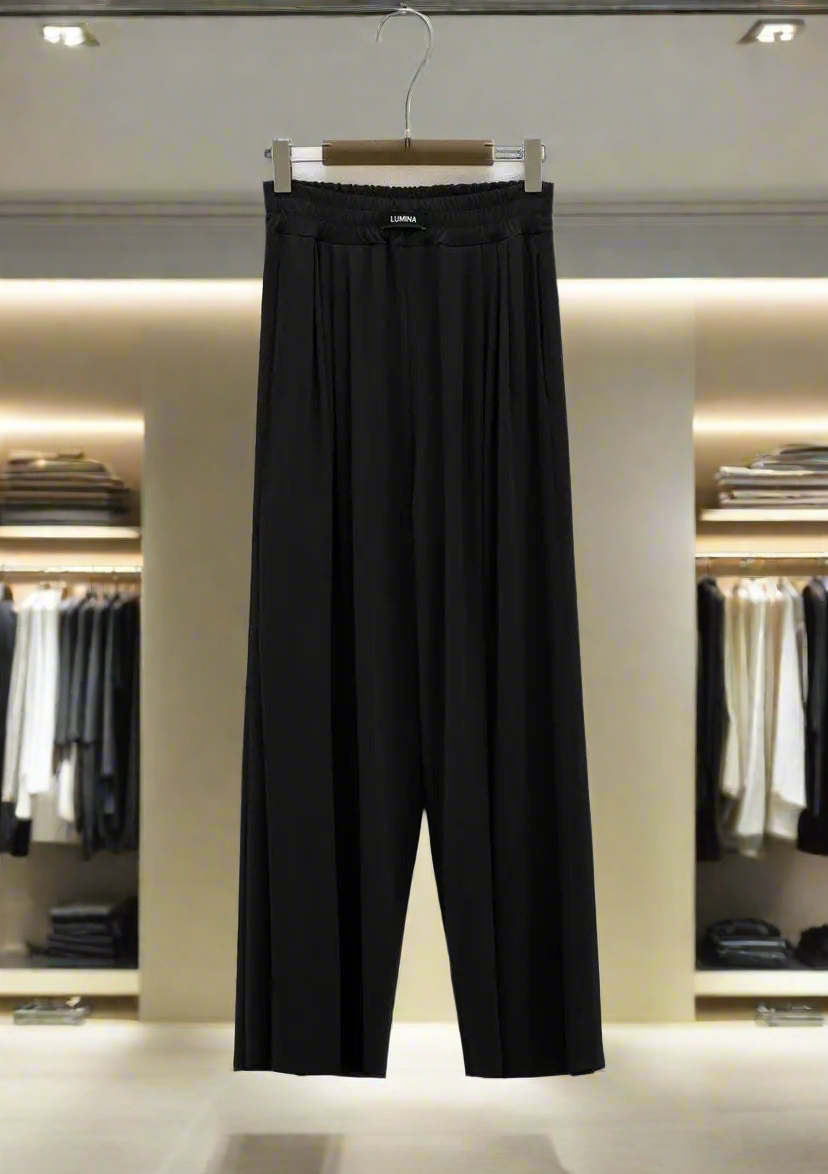 Lumina juodos laisvalaikio kelnės moterims