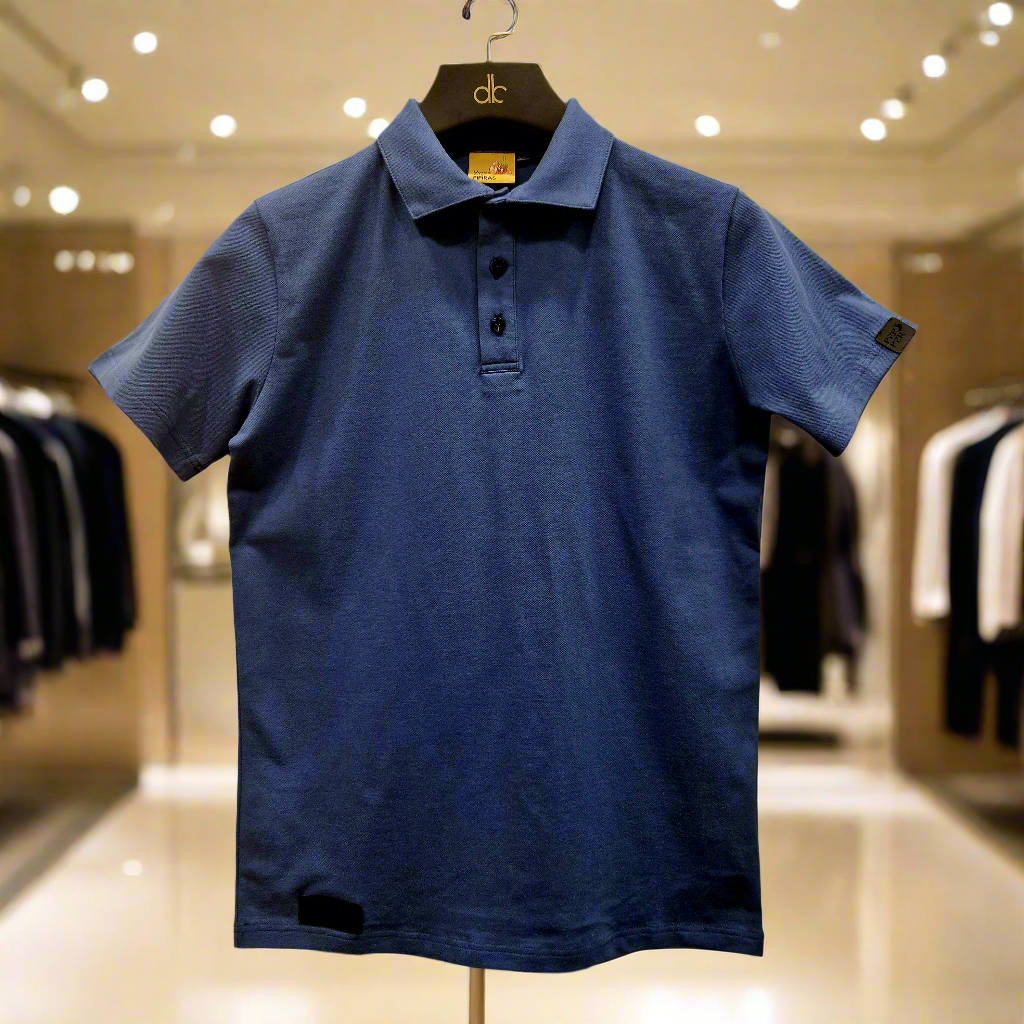 PEPPER Dusty Navy Pique marškinėliai  vyrams