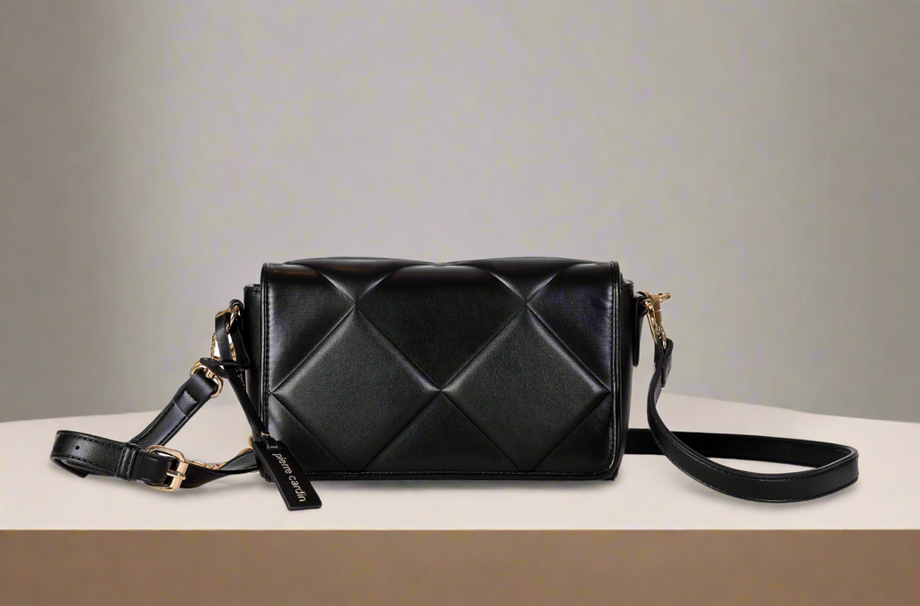 Pierre Cardin eco-leather black shoulder bag for women