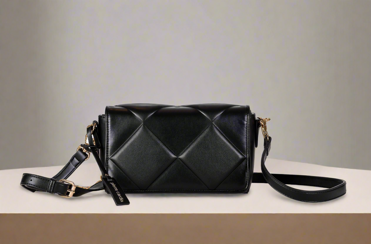 Pierre Cardin eco-leather black shoulder bag for women