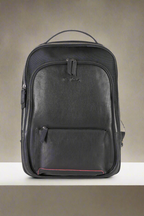 Pierre Cardin black genuine leather backpack for men