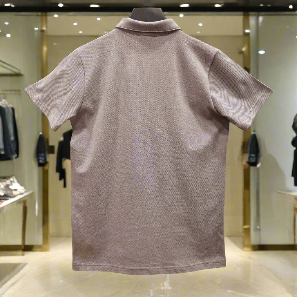 PEPPER Polo Pique Silver marškinėliai su užtrauktuku vyrams