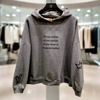 PEPPER Magic Grey sweater with fluff, hood and owl for women 