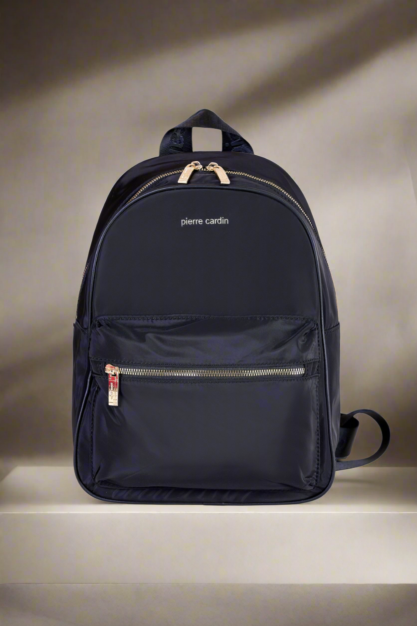 Pierre Cardin eco leather black backpack for women