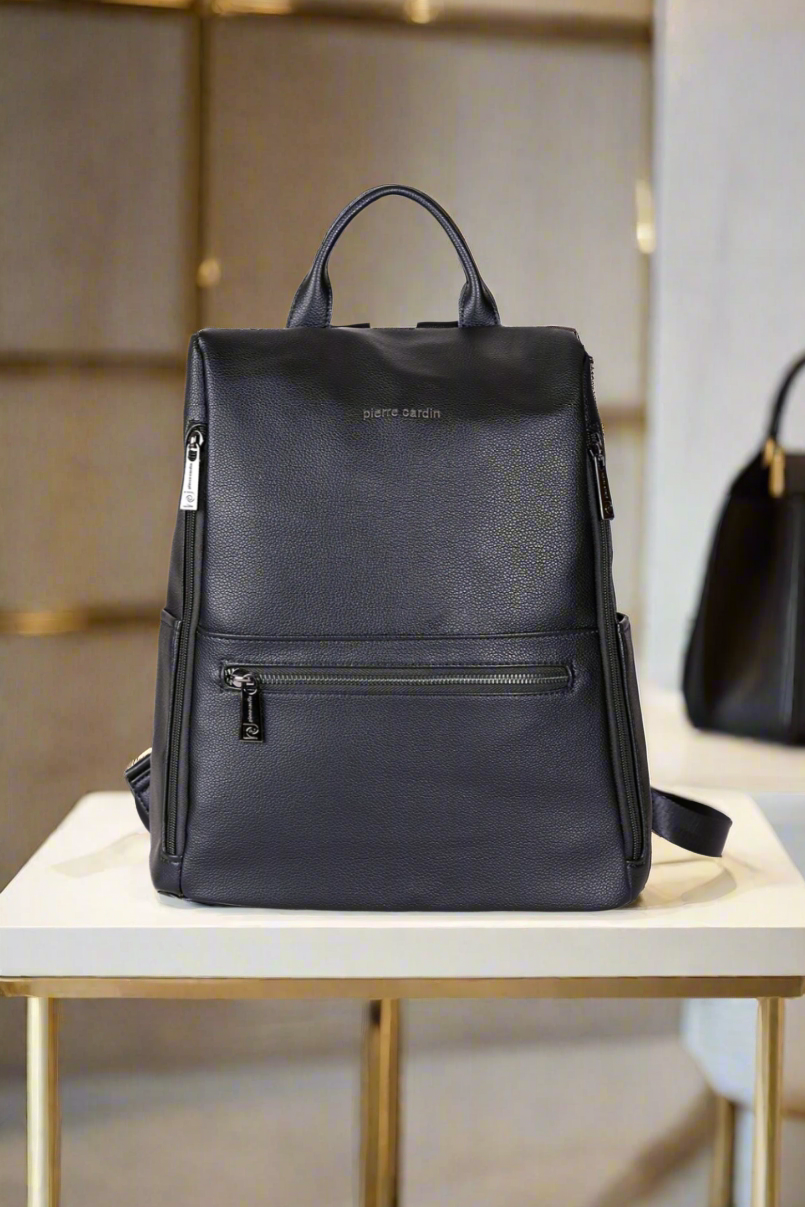 Pierre Cardin eko odos juoda kuprinė moterims